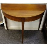 A George III style mahogany demi-lune side table,