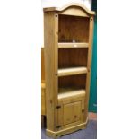 A pine floor standing corner unit,