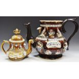 A large Edward VII barge ware teapot,