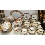A W Adams and Sons Derby pattern part dinner service, comprising two tureens and cover,