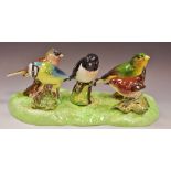 A Beswick model, Blue Tit; others, Greenfinch, Chaffinch, Stonechat, Wren,