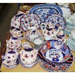 Ceramics - ironstone and oriental, plates, teacups and saucers, meat plate etc.