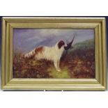 J Langlois (1855 - 1904) Spaniel with Pheasant signed, oil on board,