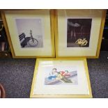 Reflections, a coloured ballet print, framed; others,