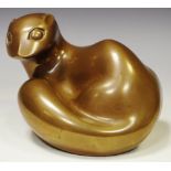 *** Withdrawn *** A bronzed contemporary sculpture of an otter,