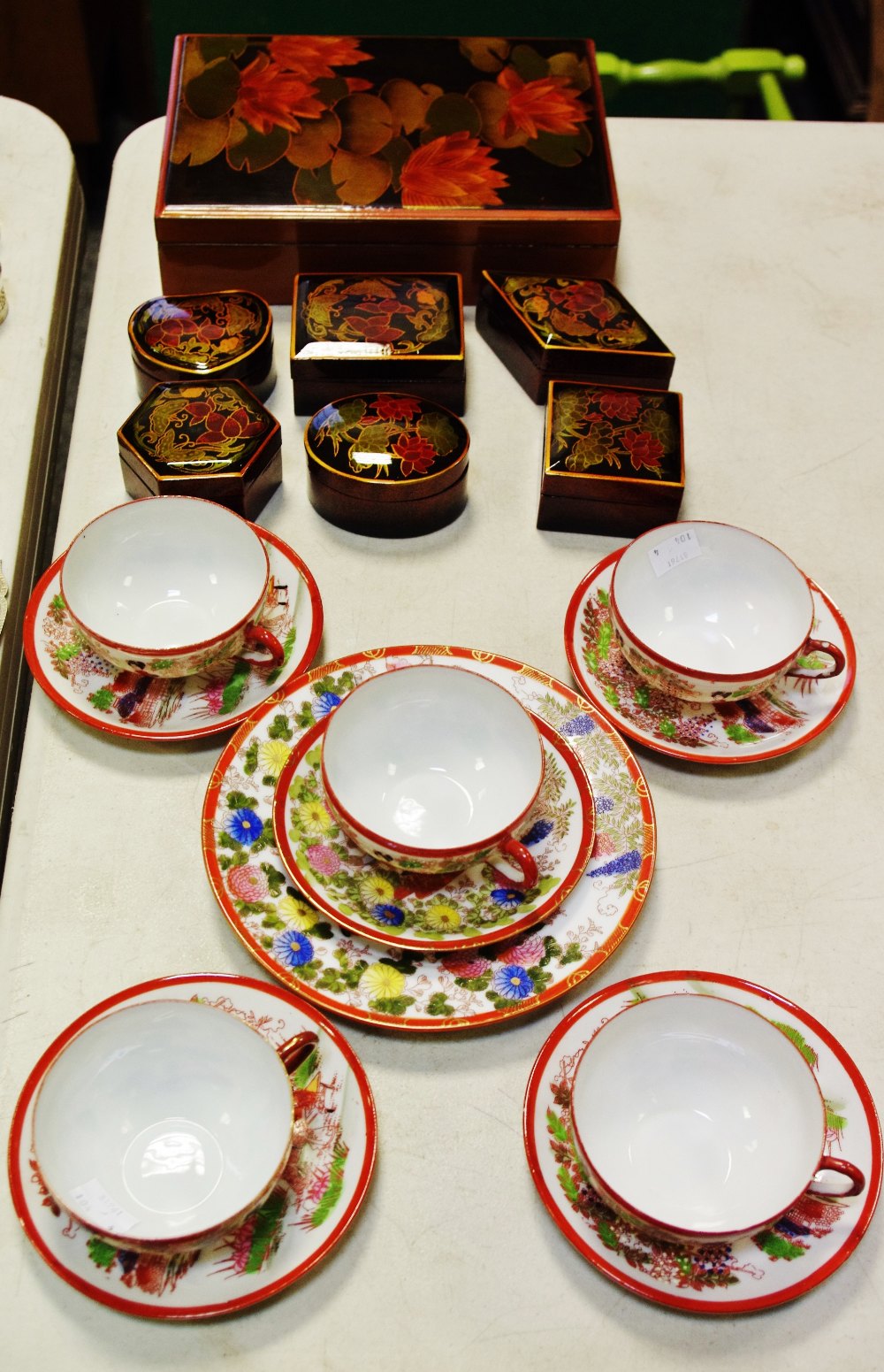 Oriental lacquered boxes,