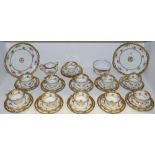 A Noritake tea service, gilded and roses border, comprising teacups & saucers, side plates,