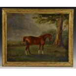 English School (19th century) Portrait of a Horse inscribed to verso William Eden's Horse,