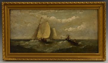 Harry J. Williams (act. 1854 - 1898) Shipping in a Swell signed, oil on canvas, 20.