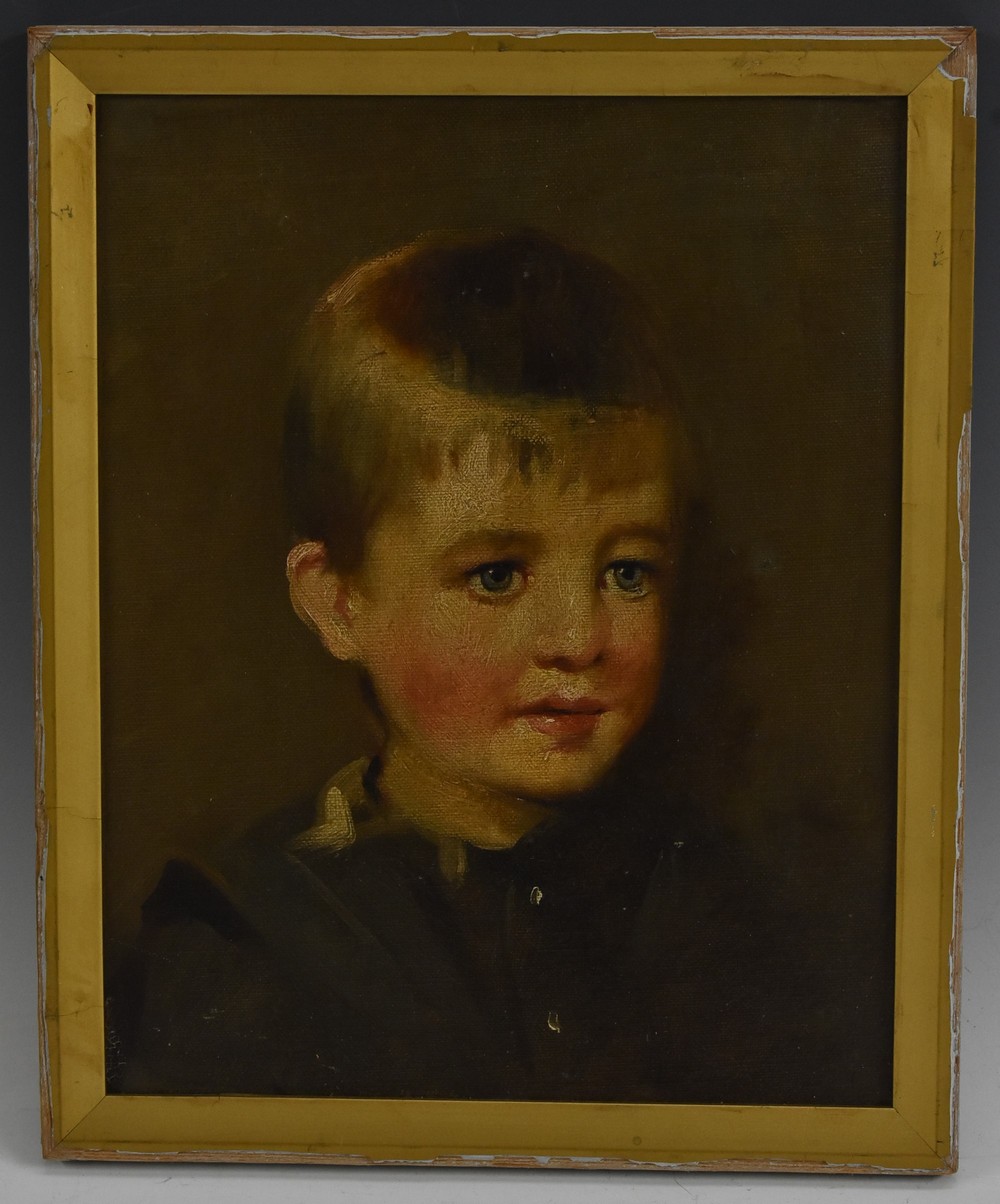 English School, late 19th/early 20th century, Portrait of a Young Boy, oil on canvas laid on board,