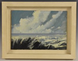 Lawrie Williamson (British, 1932 - 2017) Antrim Seascape signed, titled label to verso,