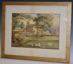 D. Brownsworth A Peak District Farm with Sheep Resting signed, watercolour, 24.