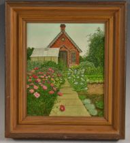 Jenny Cook (Leicester School) Sam's Allotment, the Little House, signed, dated 1950 to verso,