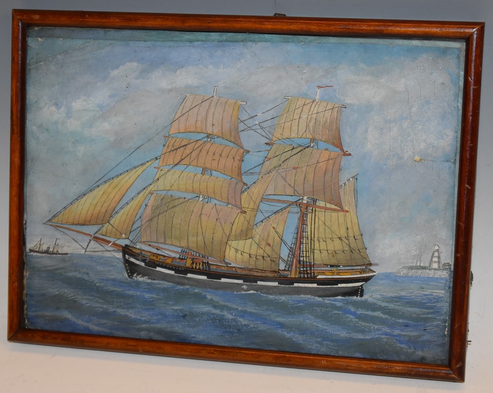 After Alfred Wallace Clipper Ship oil on paper, 18.