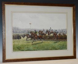 G Couper Past and Present Steeplechase Sandown Park 1911 signed, dated 1912,