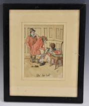 English School, 20th century, 'After the Hunt', signed with monogram G.H.B., watercolour, 16.