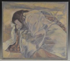 Beatrice Camm (20th century) Sleeping Maiden, in pastel tones, signed, oil on canvas, 47.