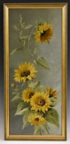 English School (19th century) Still Life, Sunflowers oil on canvas, 70.5cm x 29.