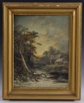 E Partridge (19th century) Snowy Landscape signed, oil on canvas, 44.