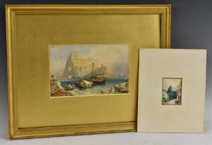 Birket Foster (1825 - 1899) The Rock of Gibraltar monogrammed FB, watercolour,