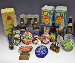 Breweriana - advertising pump clips, Marston's, Ansells, Ind Coope,