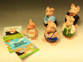 A family of five Wade Nat West Pig Money Banks, Sir Nathaniel, Lady Hilary, Annabel,