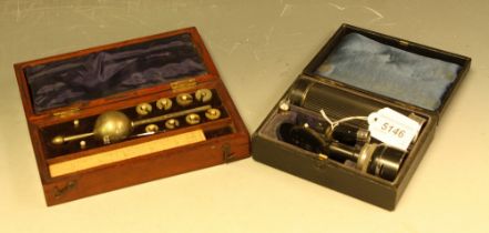 A Raphael's Ltd, Hatton Garden, cased Macular Opthalmascope; a Sikes hydrometer,