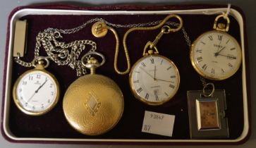 Watches - four gold plated dress pocket watches, Sekonda, Rotary,