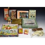 Toys and Juvenalia - a Victory Cunard Queen Elizabeth jigsaw, in original box; others, wooden,