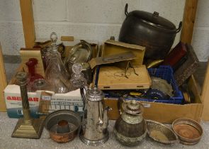 Glass, Silver Plated Ware and Objects - various, cranberry glass, E.P.N.