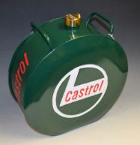 A reproduction metal Castrol fuel can