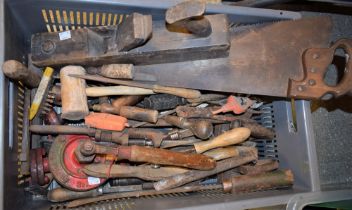 Carpentry Tools - a collection of woodworking tools, including planes, saws, hand drill,