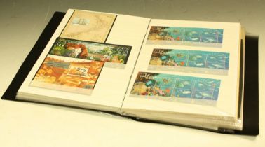 Stamps - philatelic exhibition covers and souvenir sheets in album,