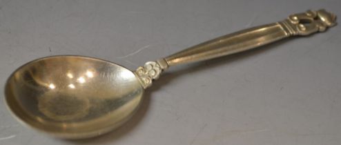 A Georg Jensen Acorn pattern spoon