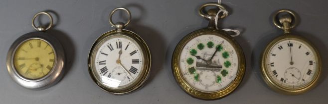 A large regulator pocket watch,