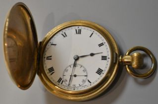 An Elgin gold plated hunter pocket watch