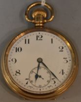 A gold plated pocket watch,