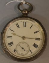 A silver fusee pocket watch, with chronometer balance,