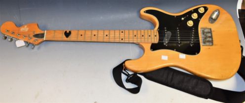 A Hondo II stratocaster style electric guitar,