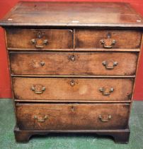 A George III oak chest,