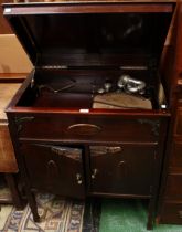 An early-mid 20th century Supertone gramophone cabinet,