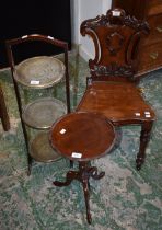 A Victorian mahogany shield back hall chair, c.