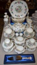 An Aynsley Pembroke pattern part tea service, including teapot, cups and saucers,