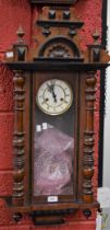 A mahogany and ebonised Vienna wall clock, Gebruder Becher,