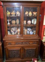 A late 19th/early 20th century mahogany secretaire bookcase,