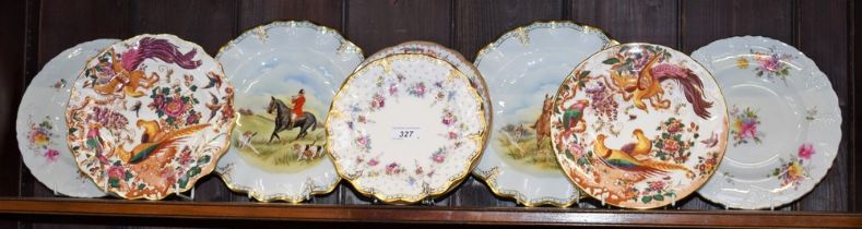 A pair of Royal Crown Derby hunting scene plates,