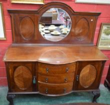 A Queen Anne style mahogany sideboard,