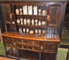 A Jacobean Revival oak dresser,