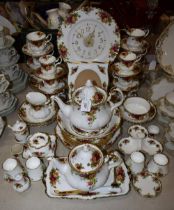 A Royal Albert Old Country Roses pattern tea and coffee service, including teapots,