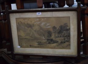 S Phillips (late 19th century) A pair, Continental Lake Scenes one signed, dated 1875,